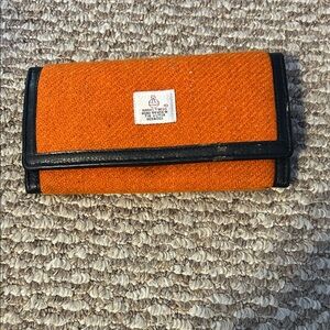 Harris Tweed Orange and Brown Wallet